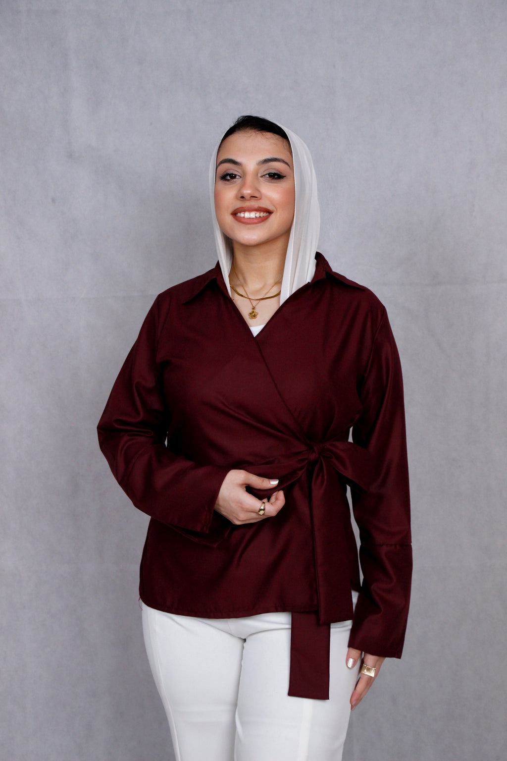 Burgundy Wrap Top