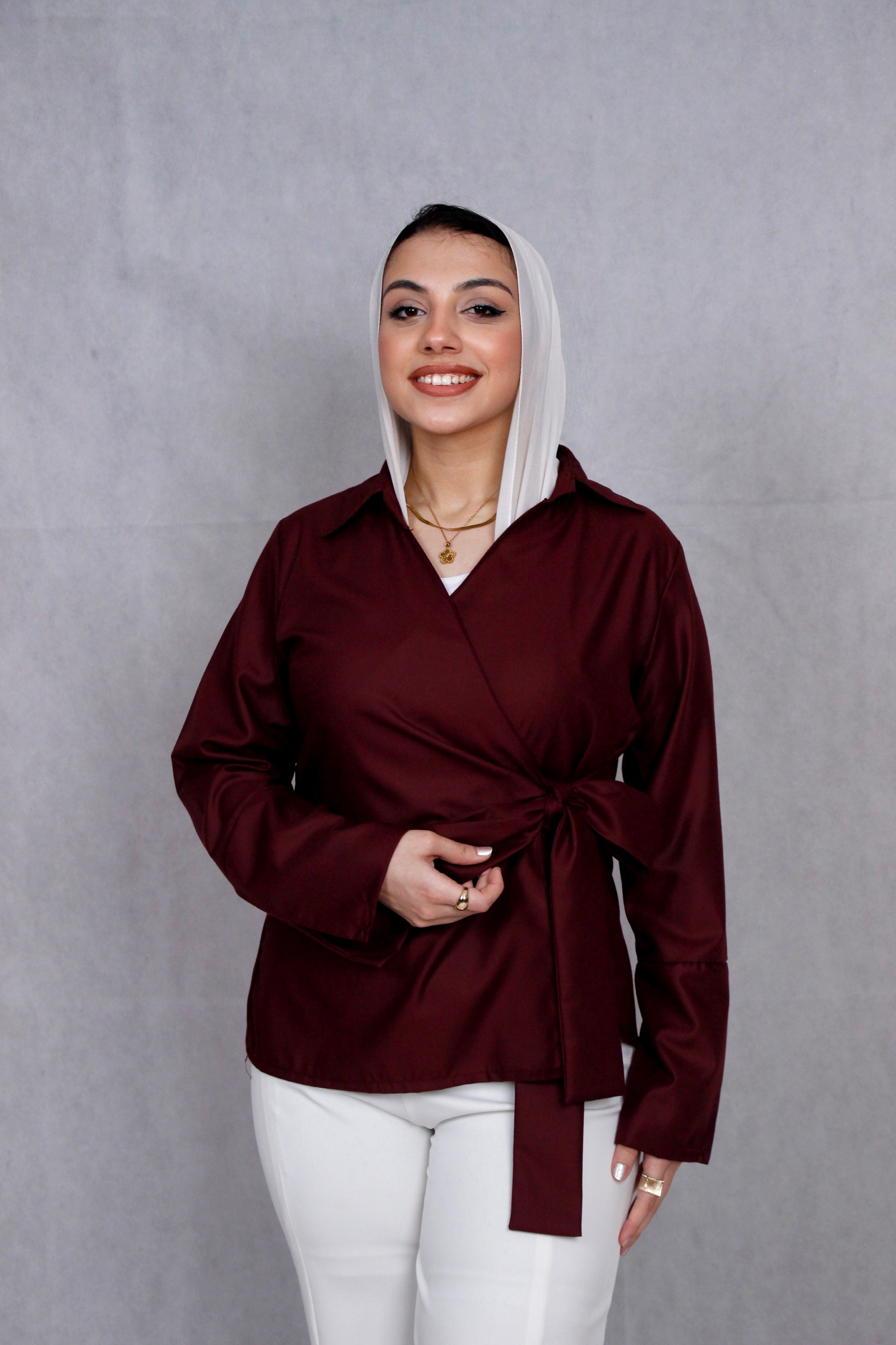Burgundy Wrap Top