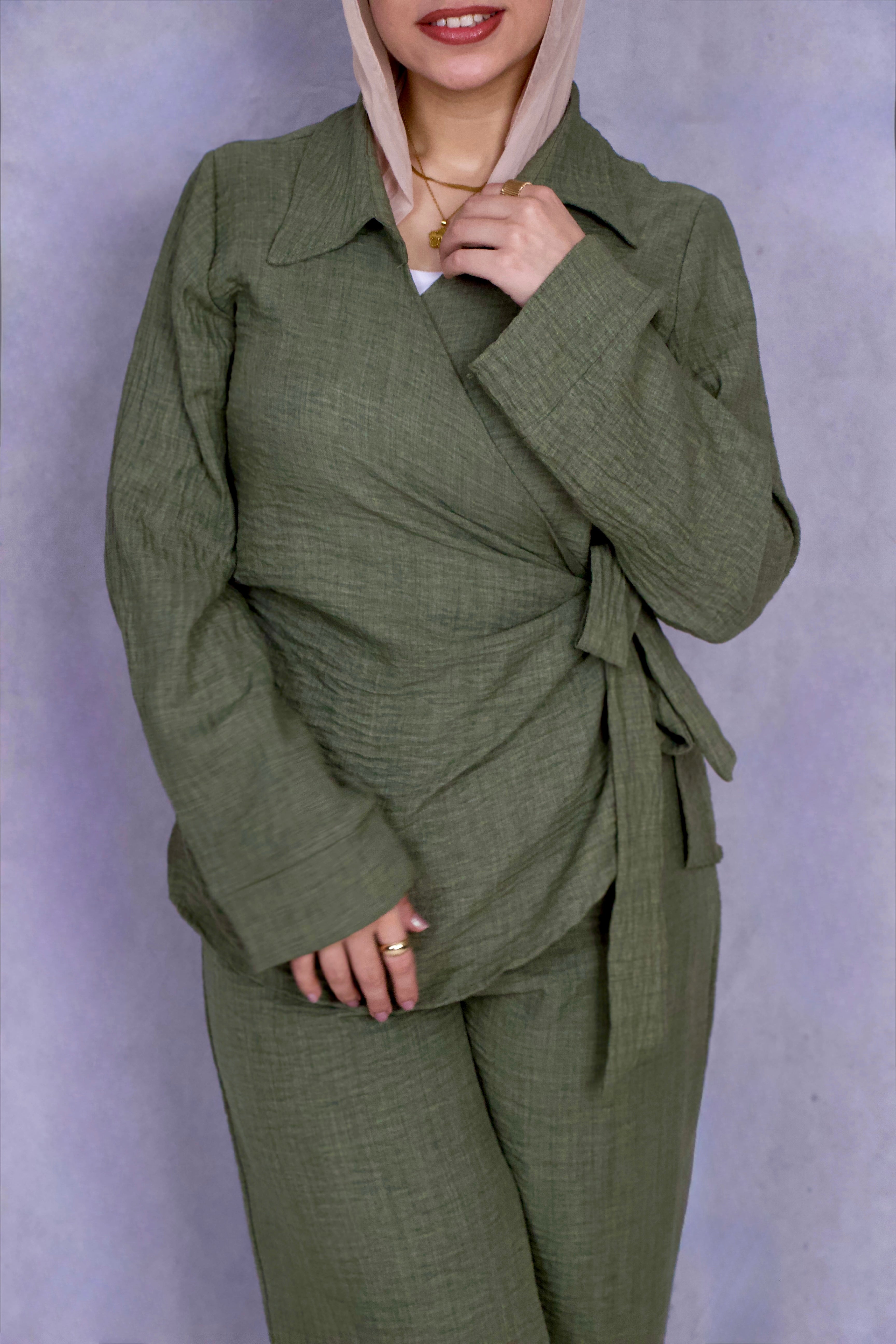 Green Linen Set