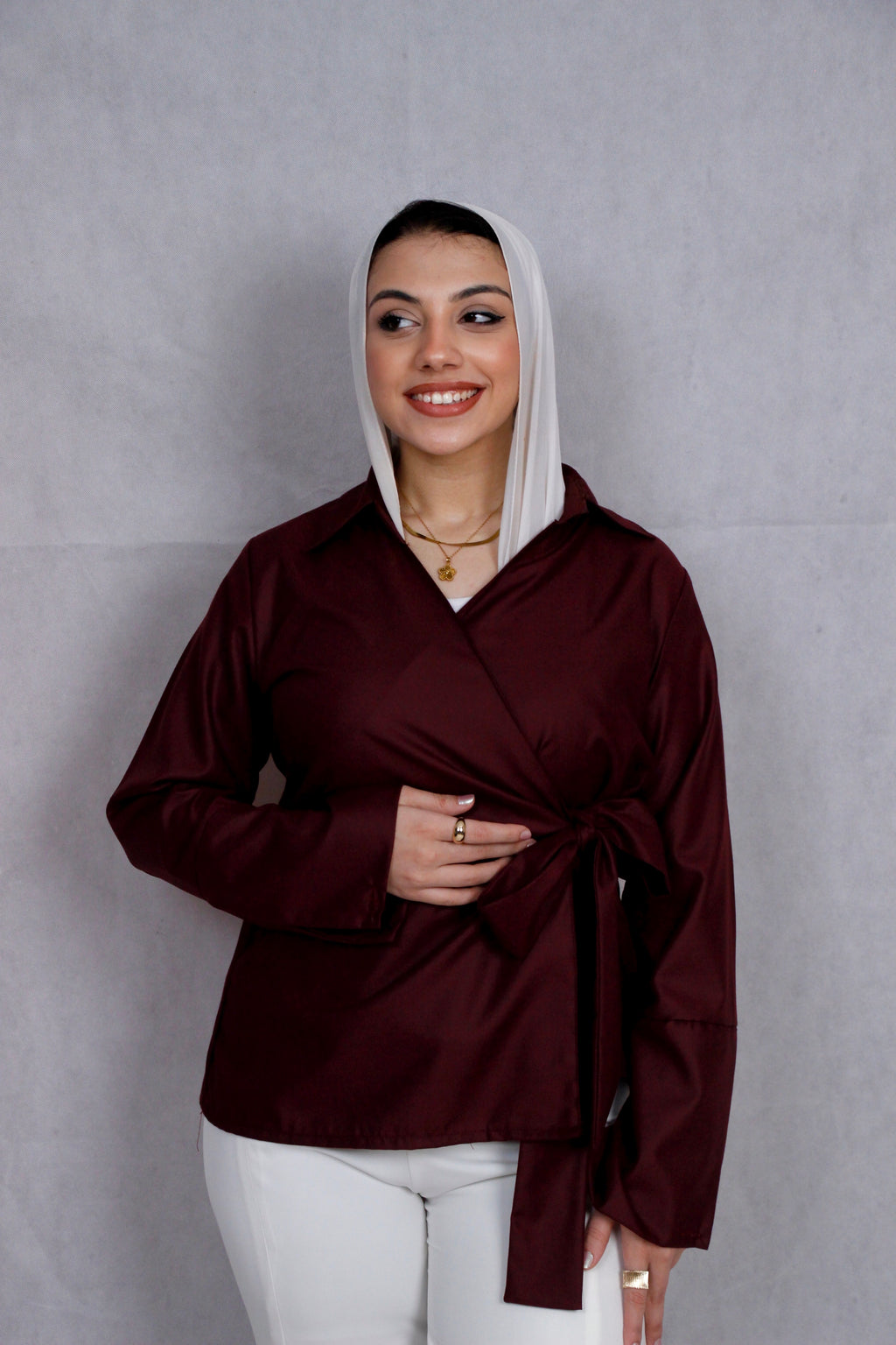 Burgundy Wrap Top