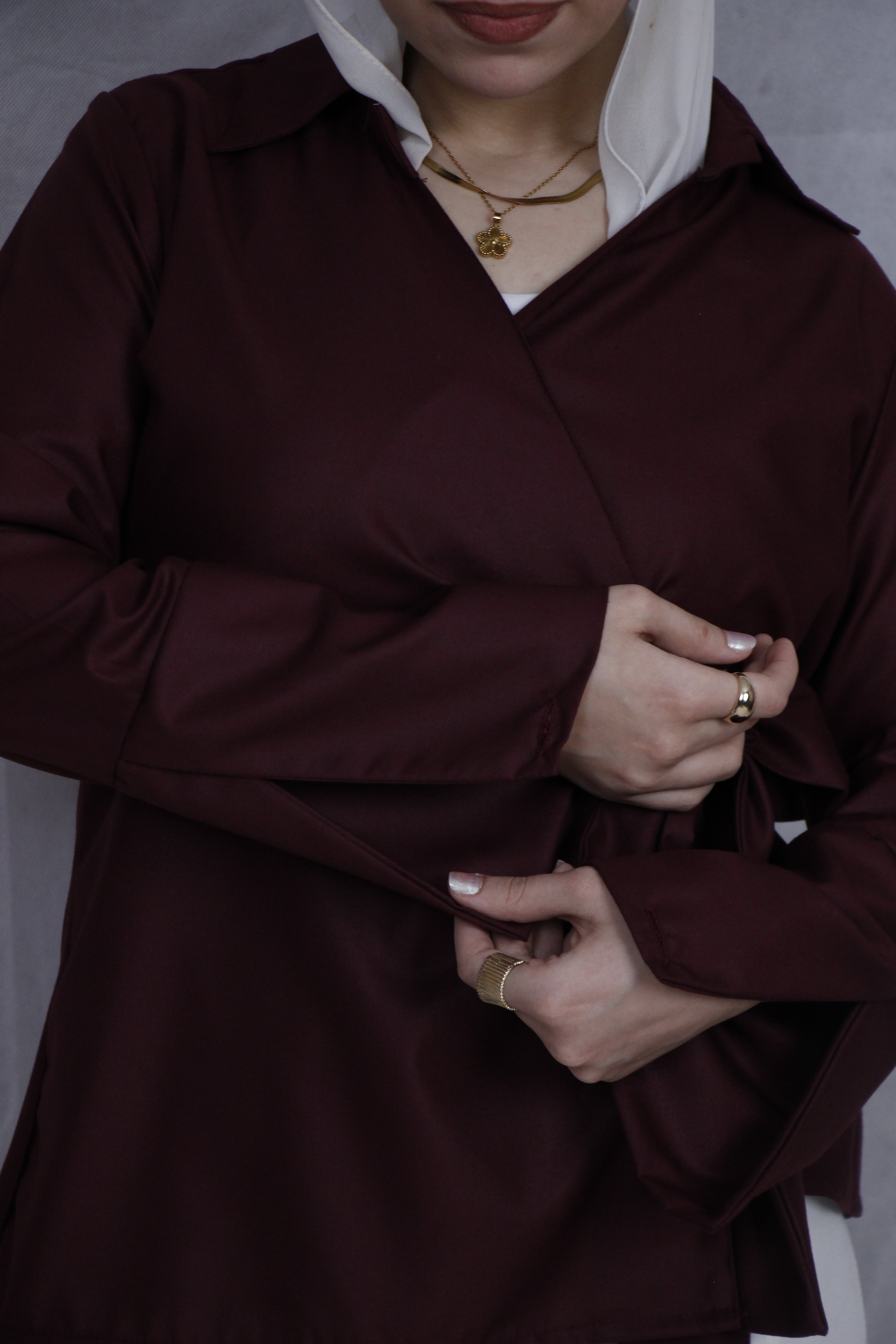 Burgundy Wrap Top