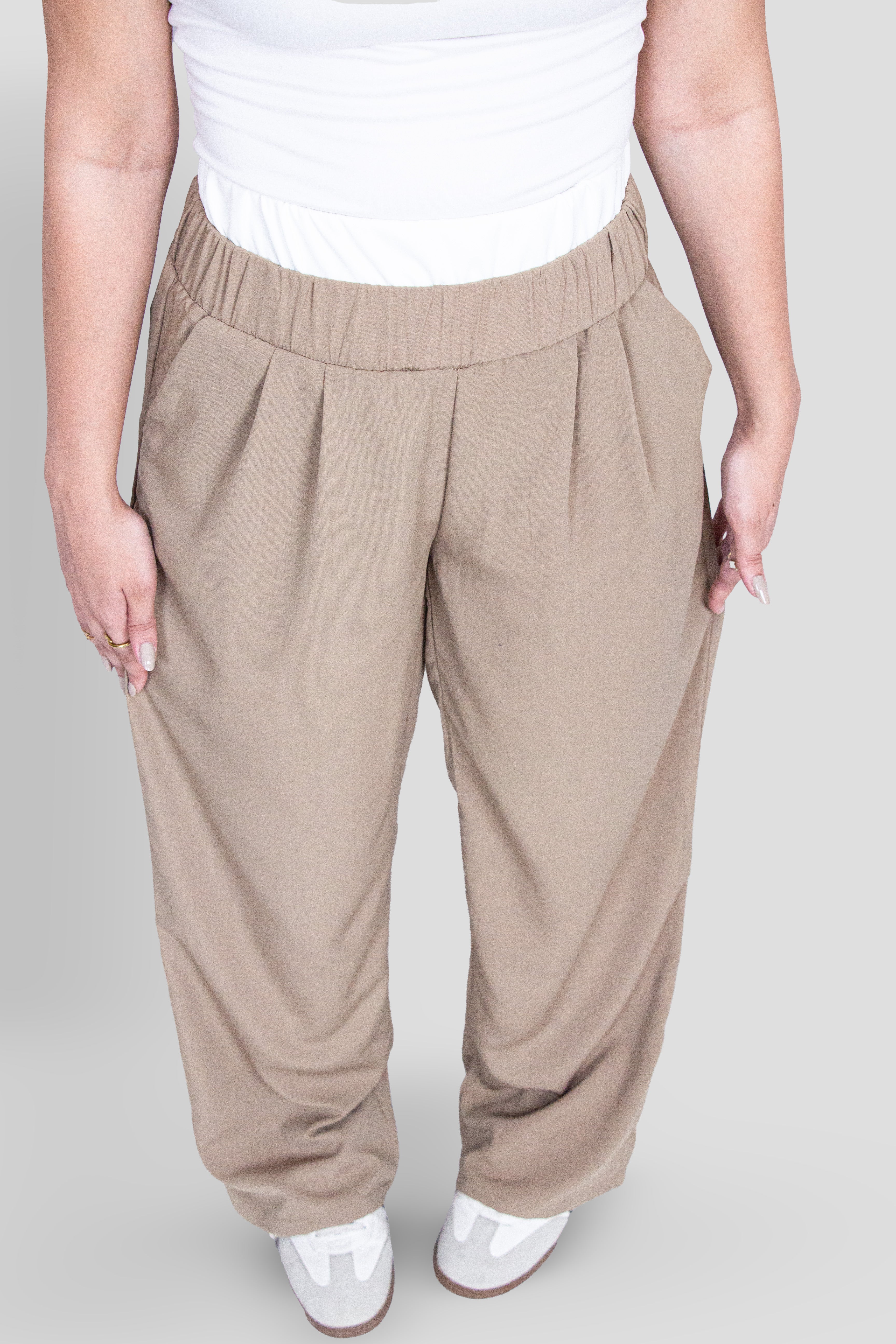 Bi-Tone Double Waist Pants