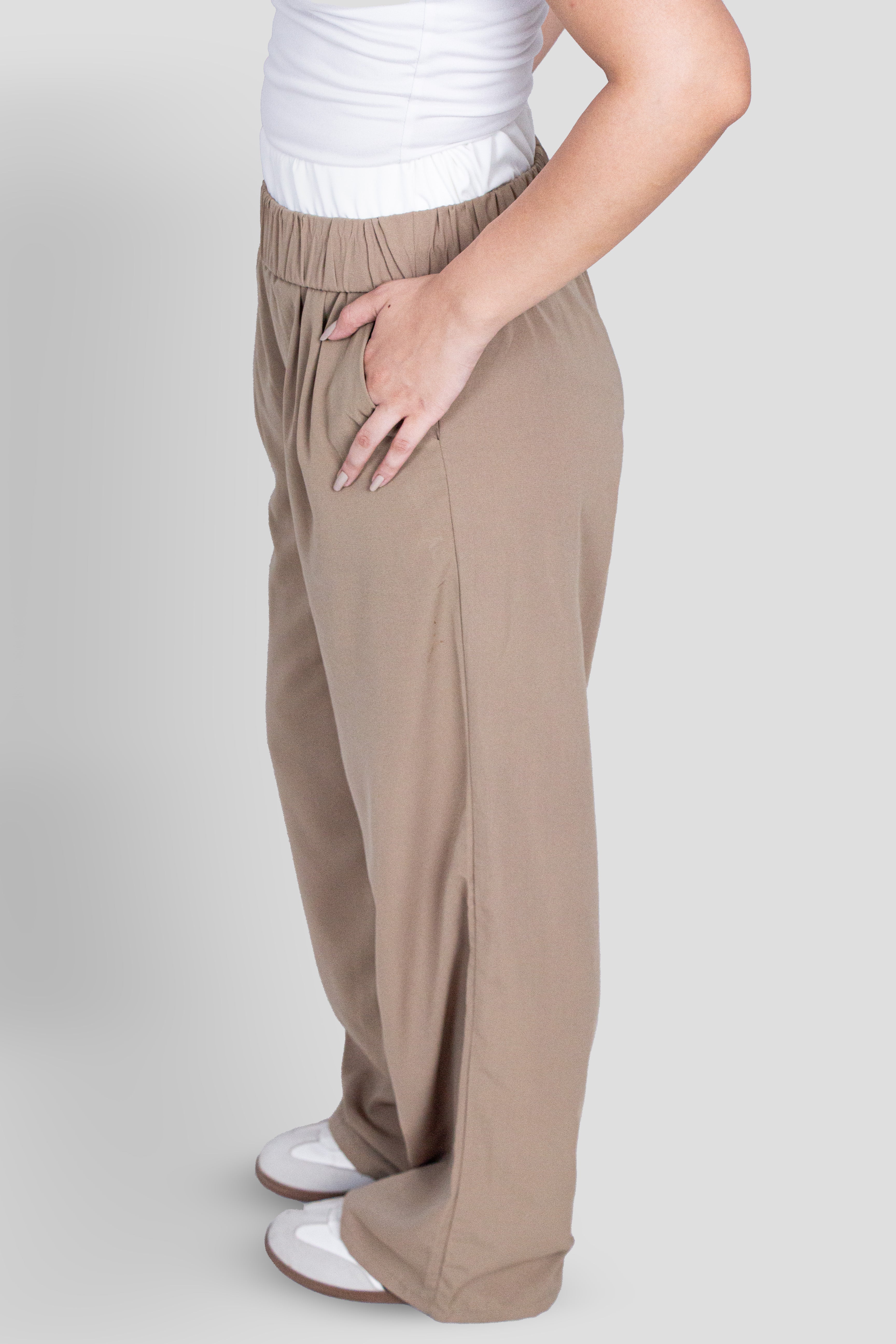 Bi-Tone Double Waist Pants