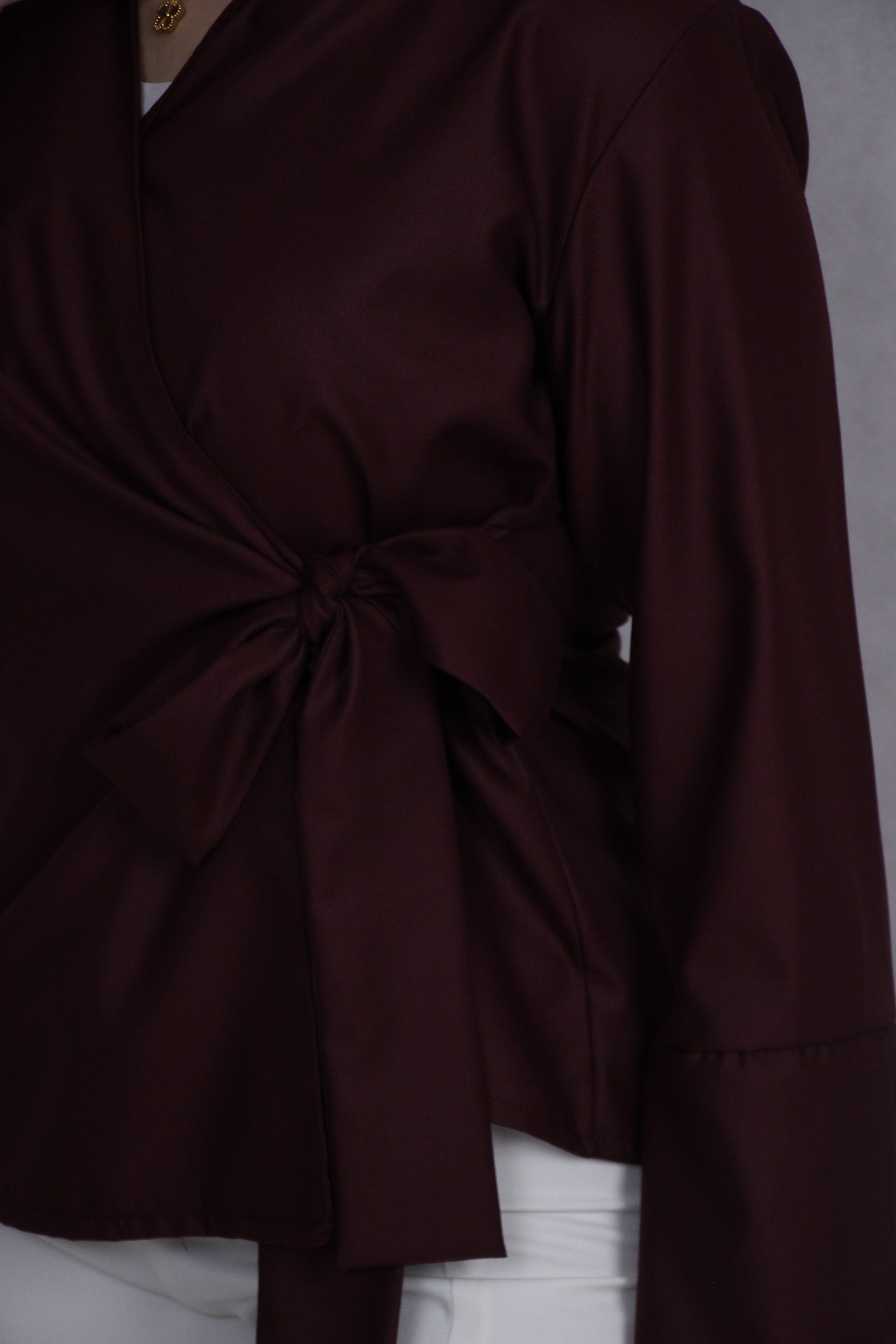Burgundy Wrap Top