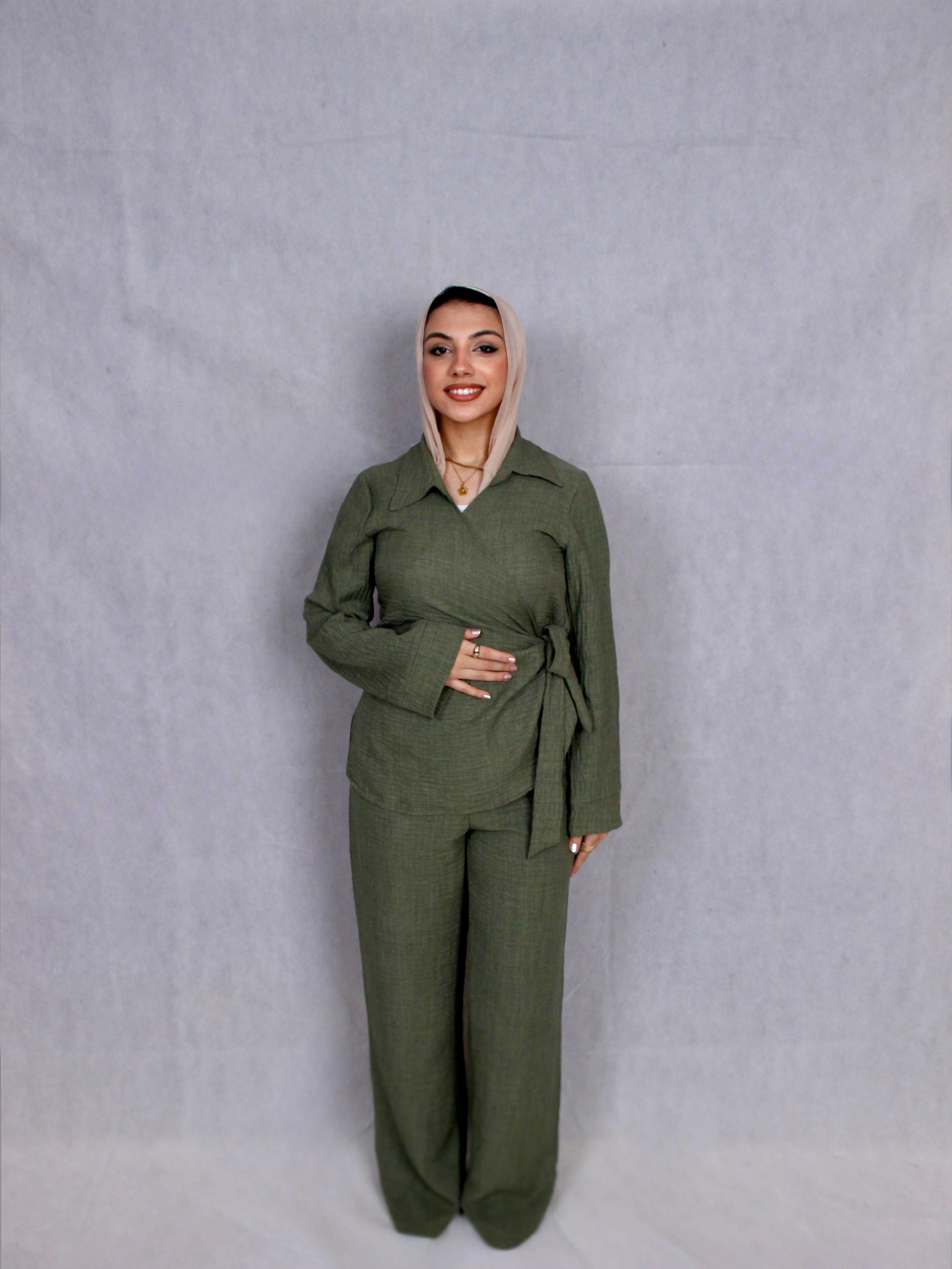 Green Linen Set